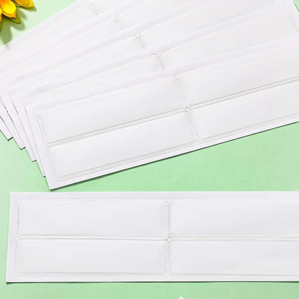 Transparent Self Stick Label Sleeve Clear Plastic Card Holder Pouch For Bin Shelf Inventory Marker Office Organization