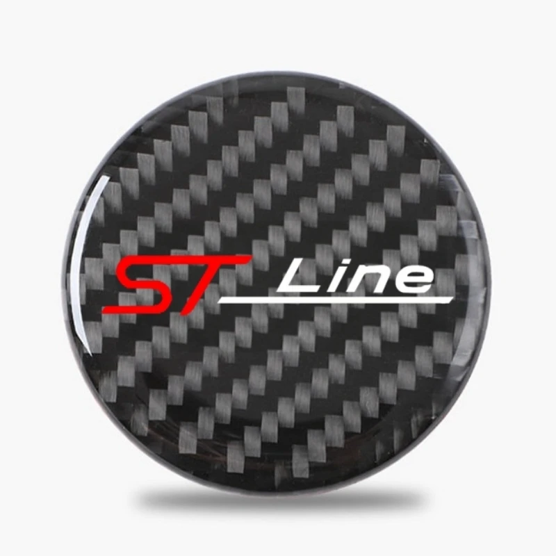 2Pcs Car Carbon Fiber Pattern Coaster Non Slip Water Cup Mat Anti-Dirt  For Ford st line stline fiesta STLINE Car Accessories