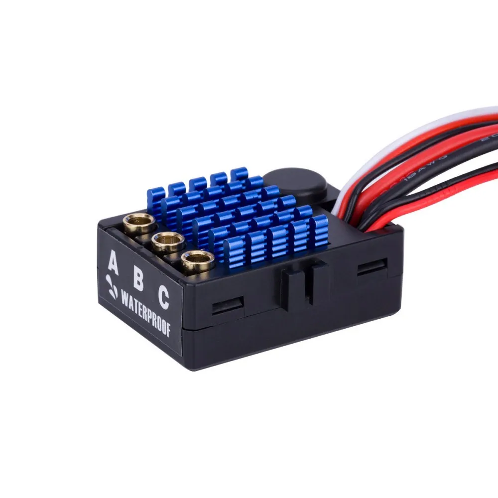 

35A Waterproof Sensorless Brushless Electronic Speed Controller 2S 7.4V ESC Upgrade Part for 1/16 1/18 RC Buggy Off Road Vehicle