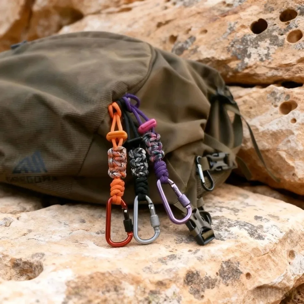 Tactical Braided Lanyard Multifunctional Carabiner Outdoor Camping Hook Cord Backpack Buckle Keychain Hiking Accessories
