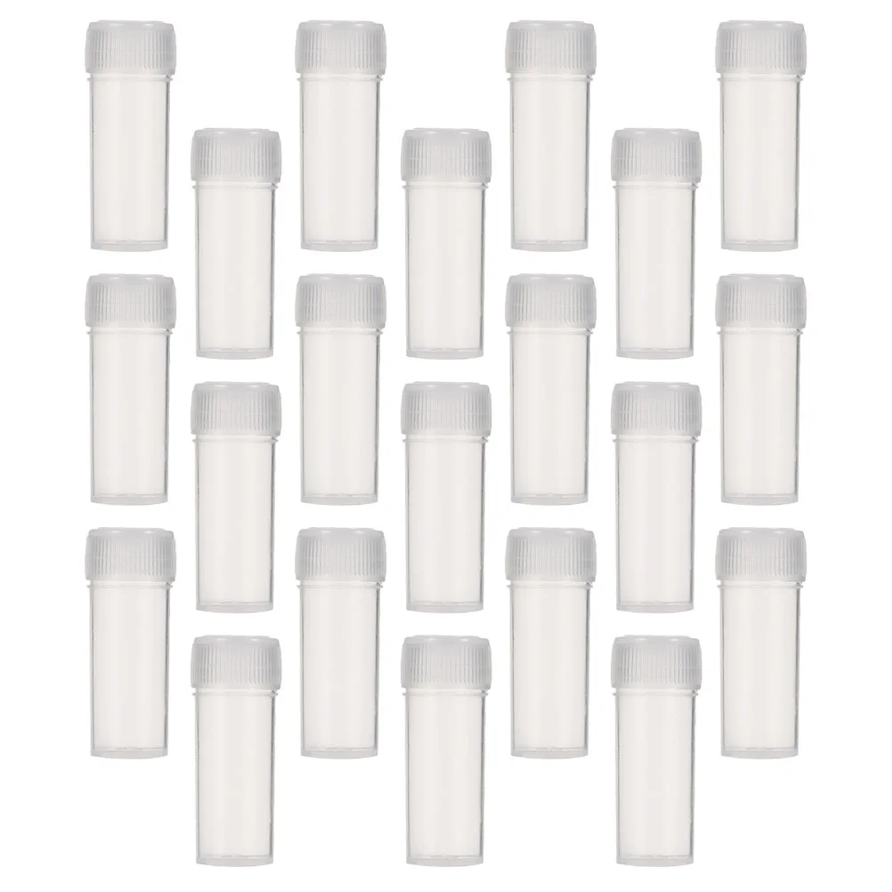 

120 Pcs Bottled Refillable Bottles Sample Small Vials Clear Containers Plastic Storage with Snap Caps Glass Test Tube Case