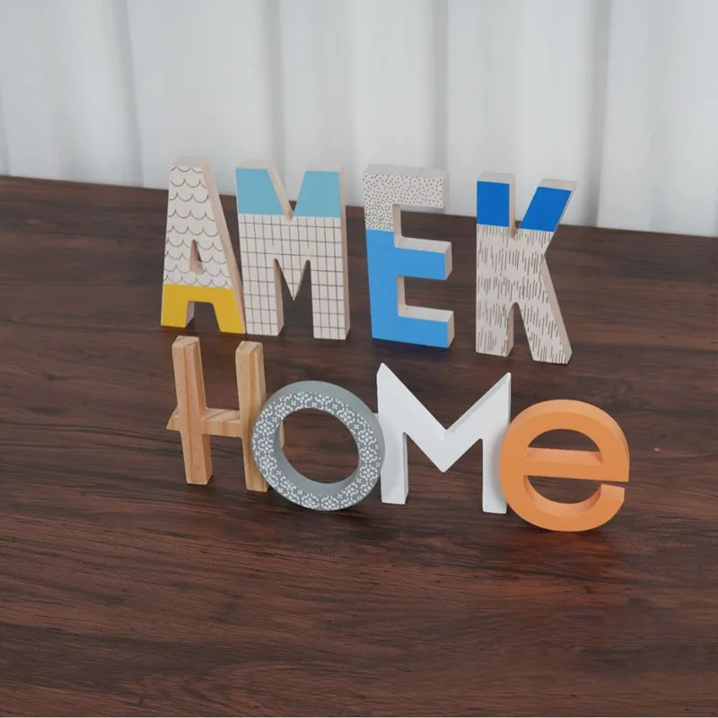 Creative Three-dimensional Wood English Alphabet Ornaments Living Room Bedroom Photography Alphabet Props Furnishings Decoration