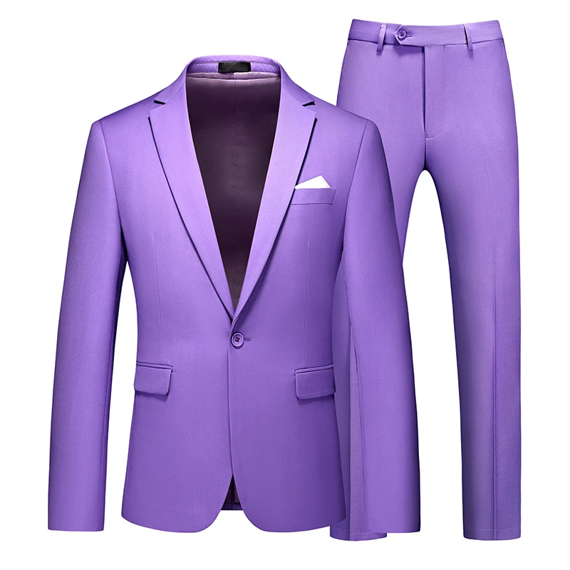 Conjunto de 2 piezas de traje azul real para hombre, vestido Formal de fiesta de boda, chaqueta, abrigo y pantalones de talla grande, S-6XL, negro,