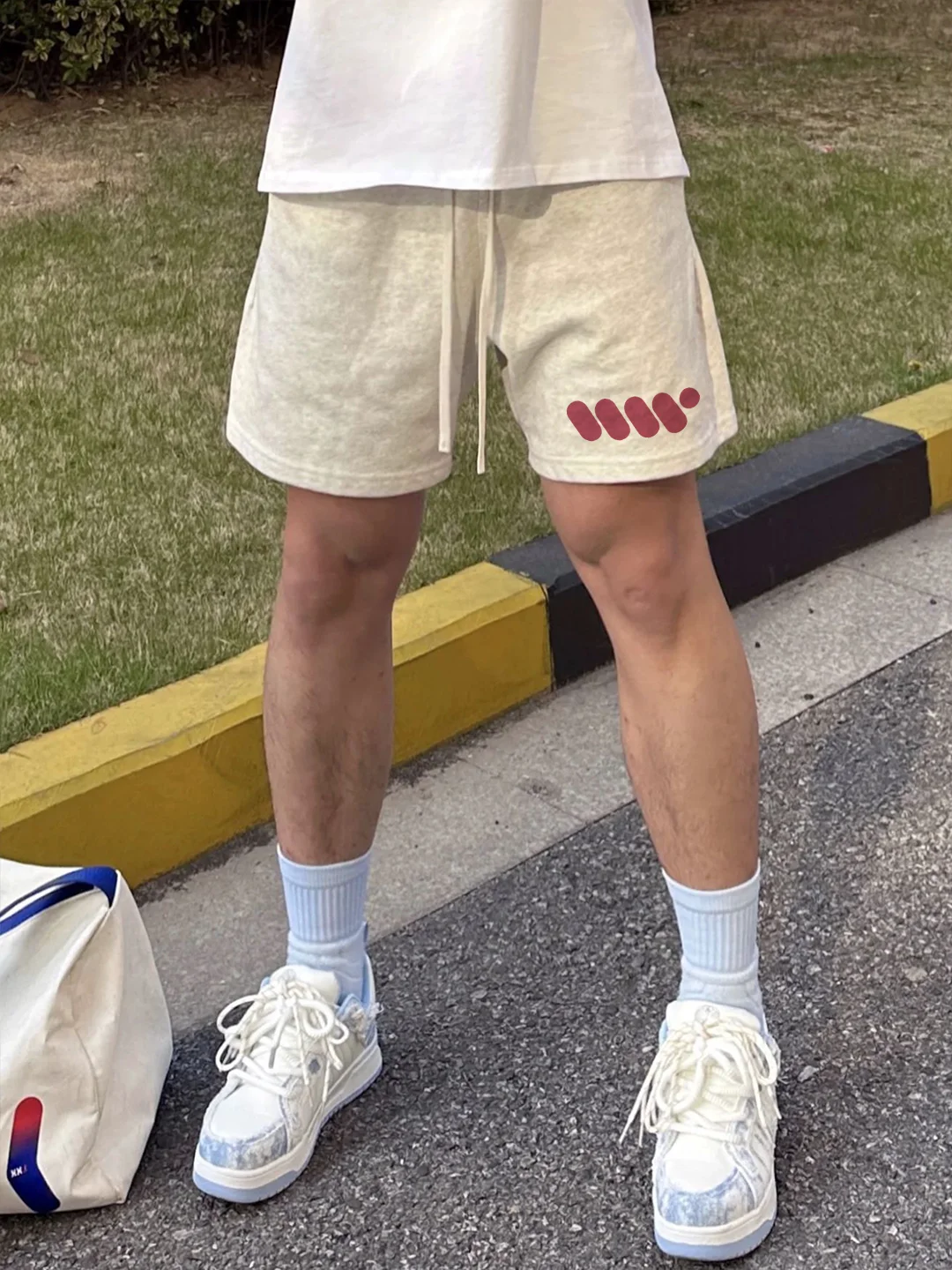 

Summer 2025 Trendy Brand Men's Casual Loose Fit Straight Leg Spor orts Breathable High Street Sle Versatile Dstring ...