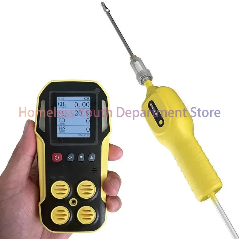 Handheld pumping type up to 5 NO2 NH3 CH4 H2S CO O2 N2 LEL portable multi detector