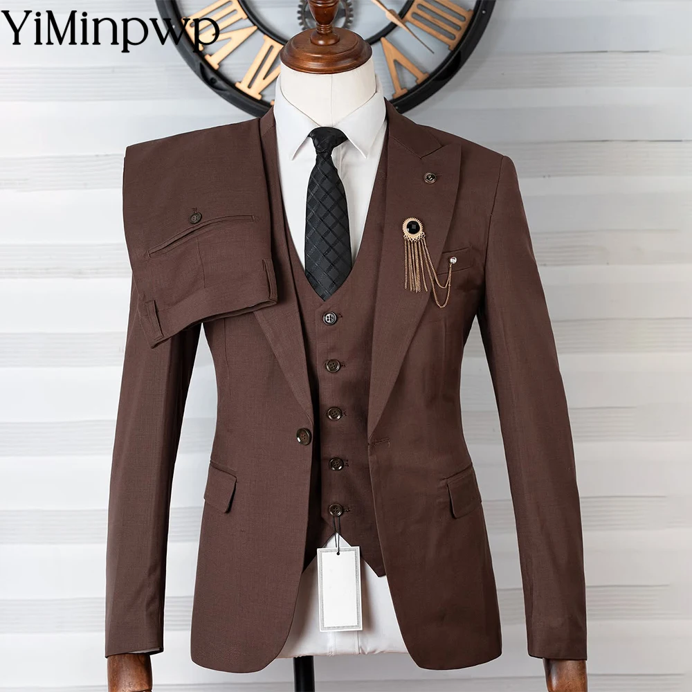 

New Arrival Men's Suits 3 Piece Bospoke Single Breasted Formal Business Suit Set for Wedding & Gala Vintage Suit Uk Suits