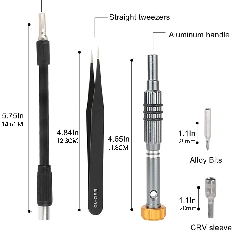 Precision Screwdriver 68 in 1 Magnetic Torx Hex Screw Driver Bit Kit Wood Grain Box Decoration Portable Clock Phone Repair Tool