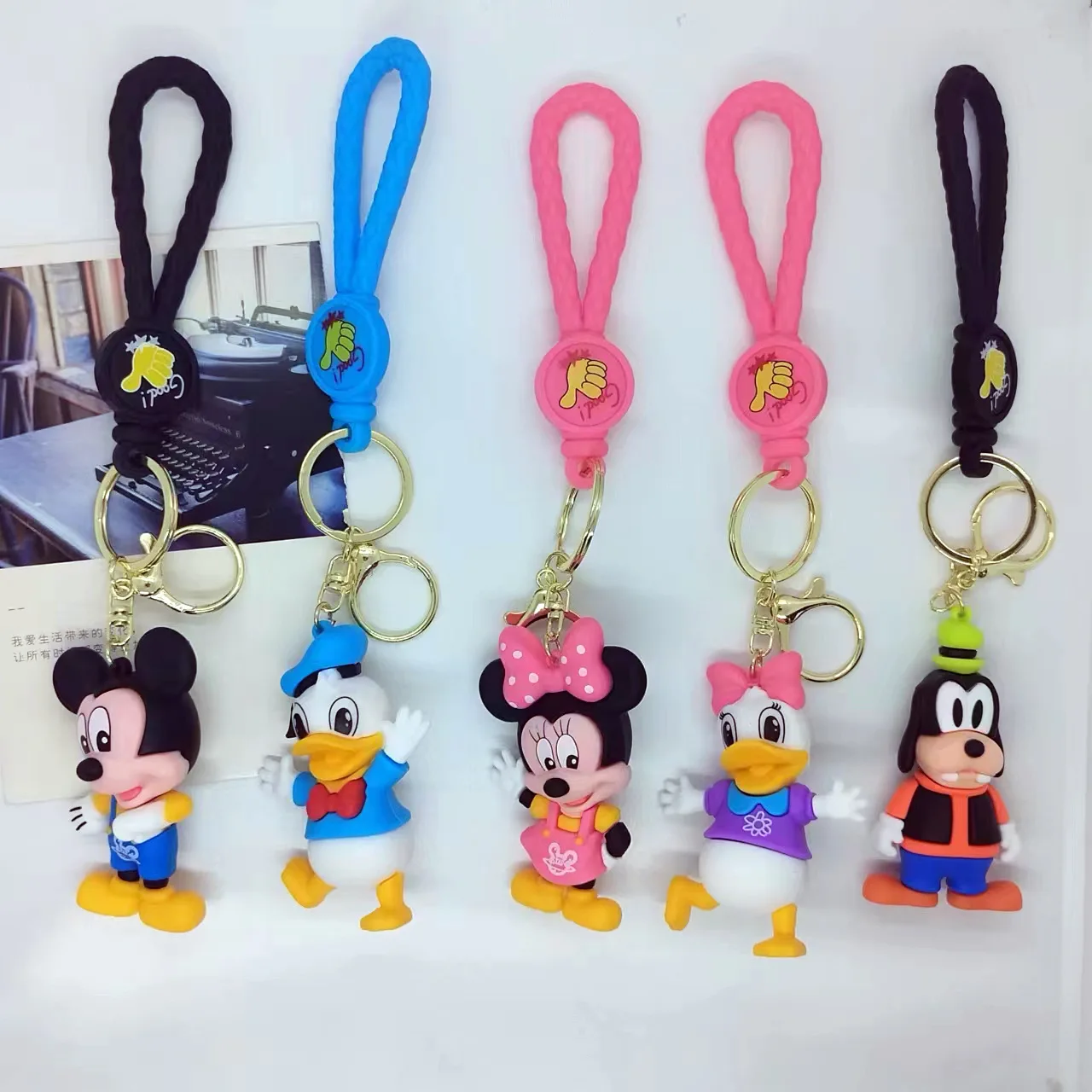 

New Cross Border Creative Cartoon Mickey Minnie Goofy Donald Duck Daisy Keychain Bag Car Keychain Accessories Gift Wholesale