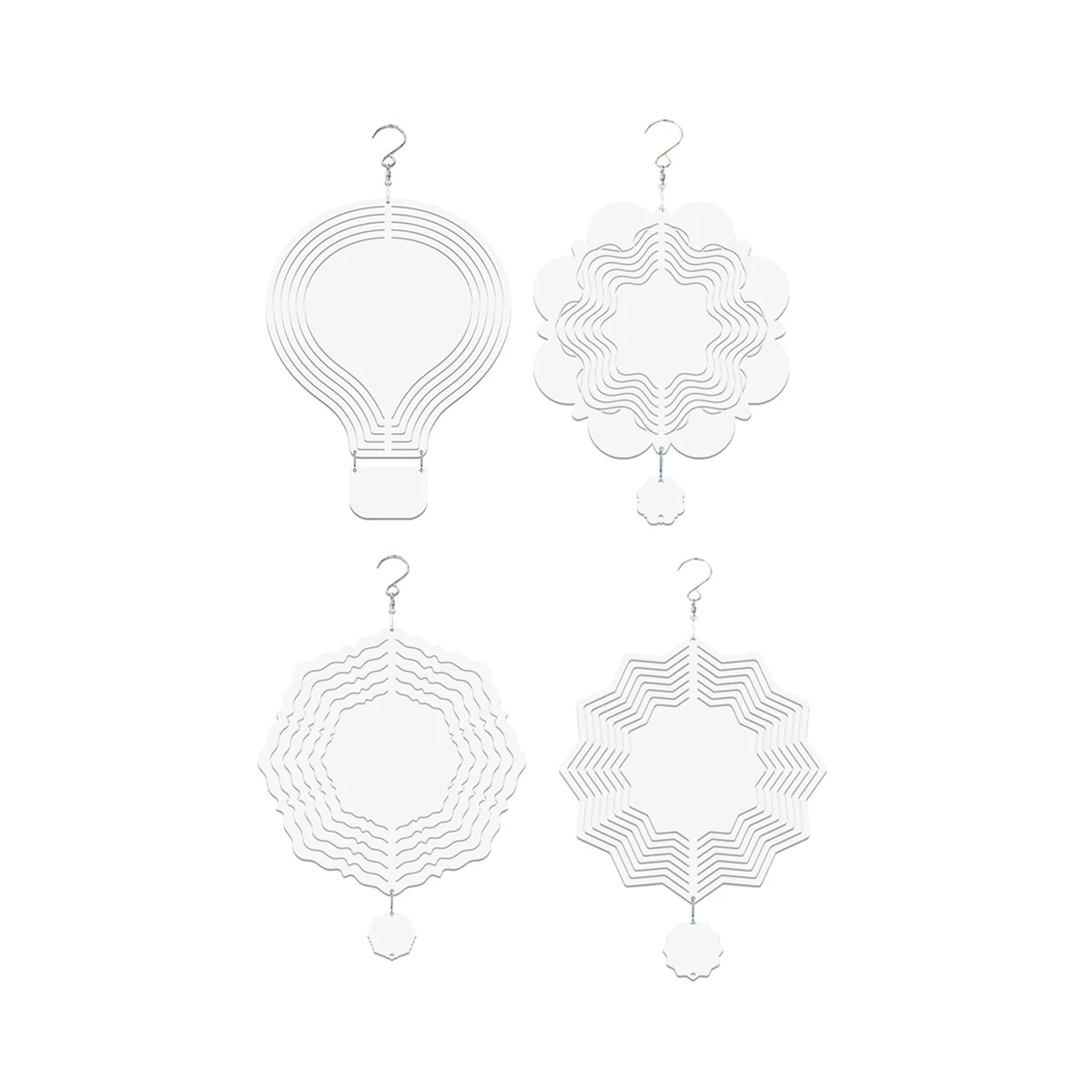 

4Pcs Sublimation Wind Spinner Blanks 3D Wind Spinners Multi-Hanging Wind Spinners for Outdoor Garden Decoration 8 Inch