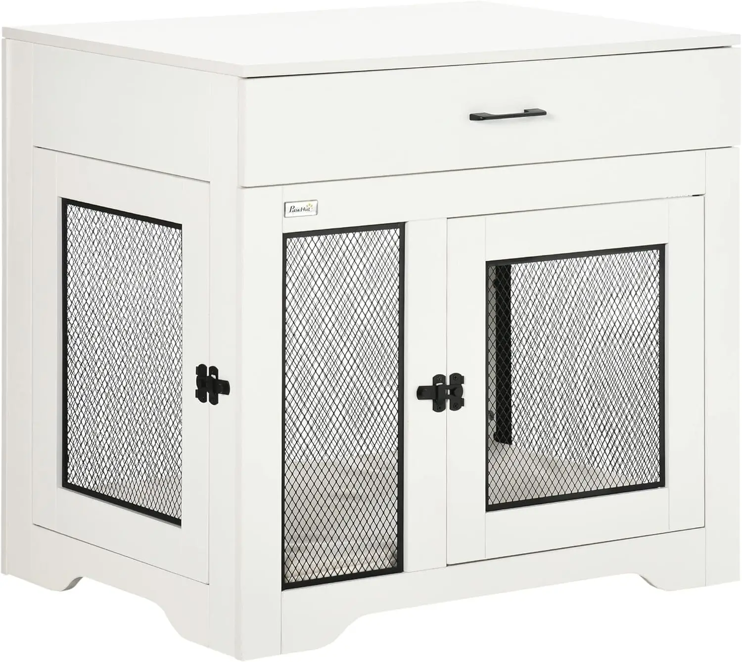 

PawHut Dog Crate Furniture with Soft Water-Resistant Cushion, Dog Kennel End Table with Drawer, Puppy Crate for Small