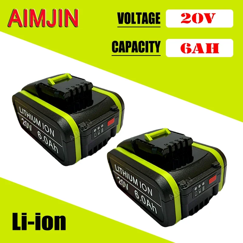 20V 6000mah Li-Ion Rechargeable Power Tools Lithium Battery for Worx ,Suitable for WX390 WX178 WX550 WX386 WX678 WX373