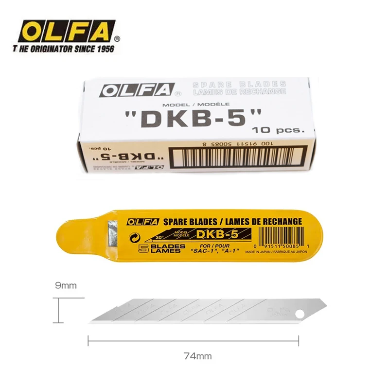 50 pieces of Japanese original OLFA DKB-5 9mm small art blade, 30-degree sharp angle car film and wallpaper blade, sharp paper cutting and engraving