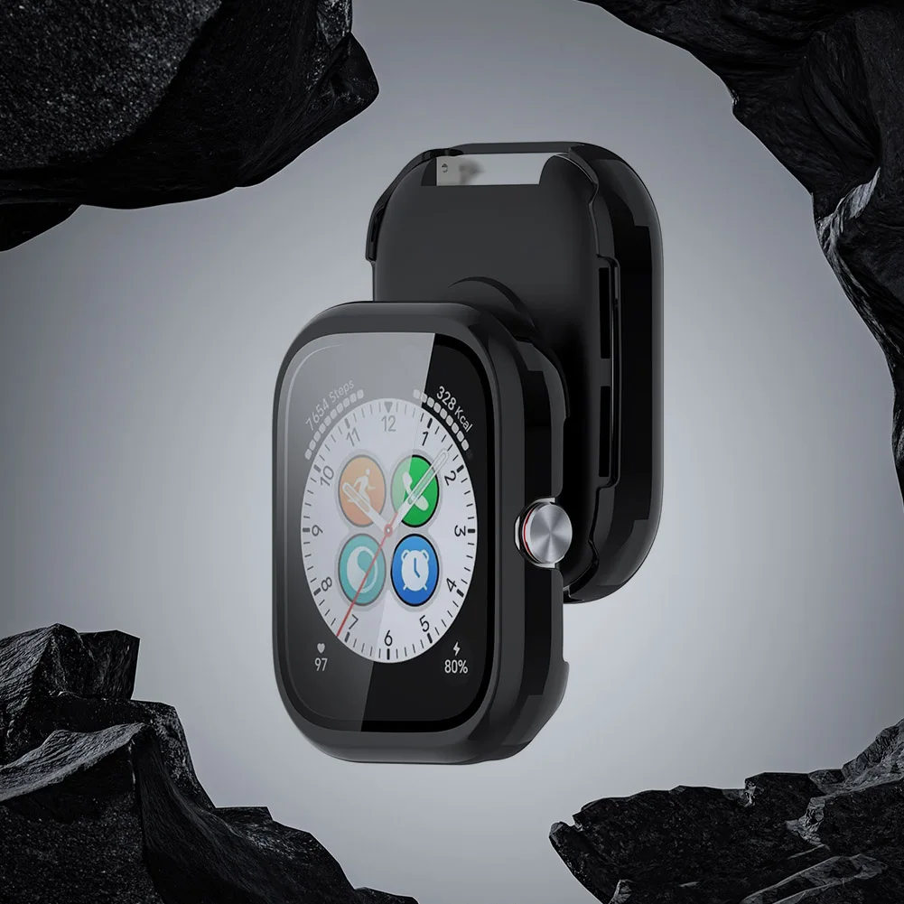 Per Honor Choice Haylou Watch Custodia per orologio per PC con protezione per schermo in vetro temperato Cornice anticaduta a copertura totale antigraffio