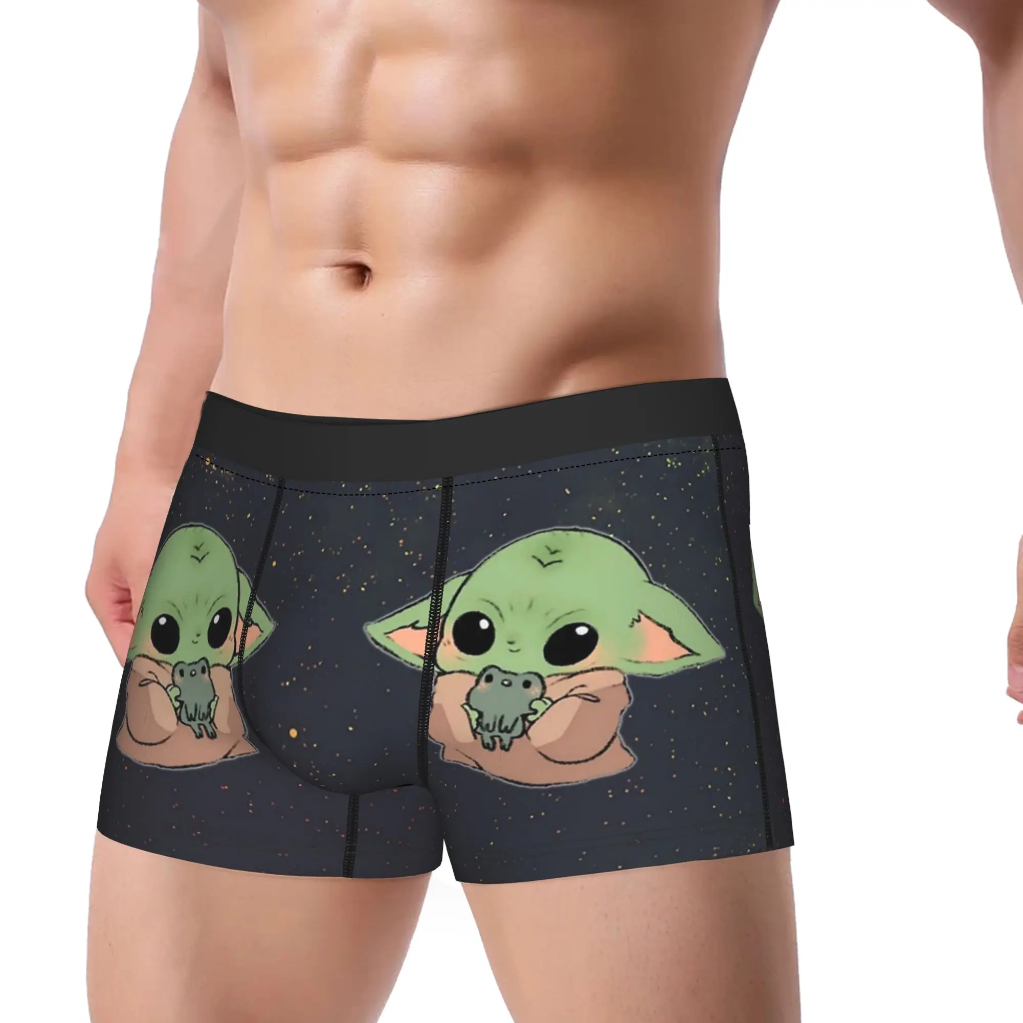 Calzoncillos tipo bóxer para hombre, pantalones cortos, bragas, ropa interior transpirable para niños de Baby Yoda, Mandalorian StarWars, calzoncillos sexys de talla grande para hombre