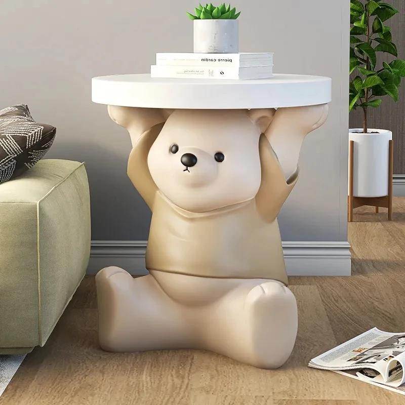 Vitality Bear Statues Coffee Table Home Decor Living Room Decorative Creative Resin Cartoon Animals Side Table Bedside Cupboard