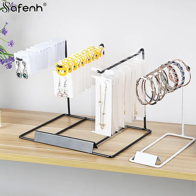 

1PCS Iron Bracket Jewelry Display Rack Household Desktop Decoration Earrings Necklace Storage Headrope String Organizing Rack