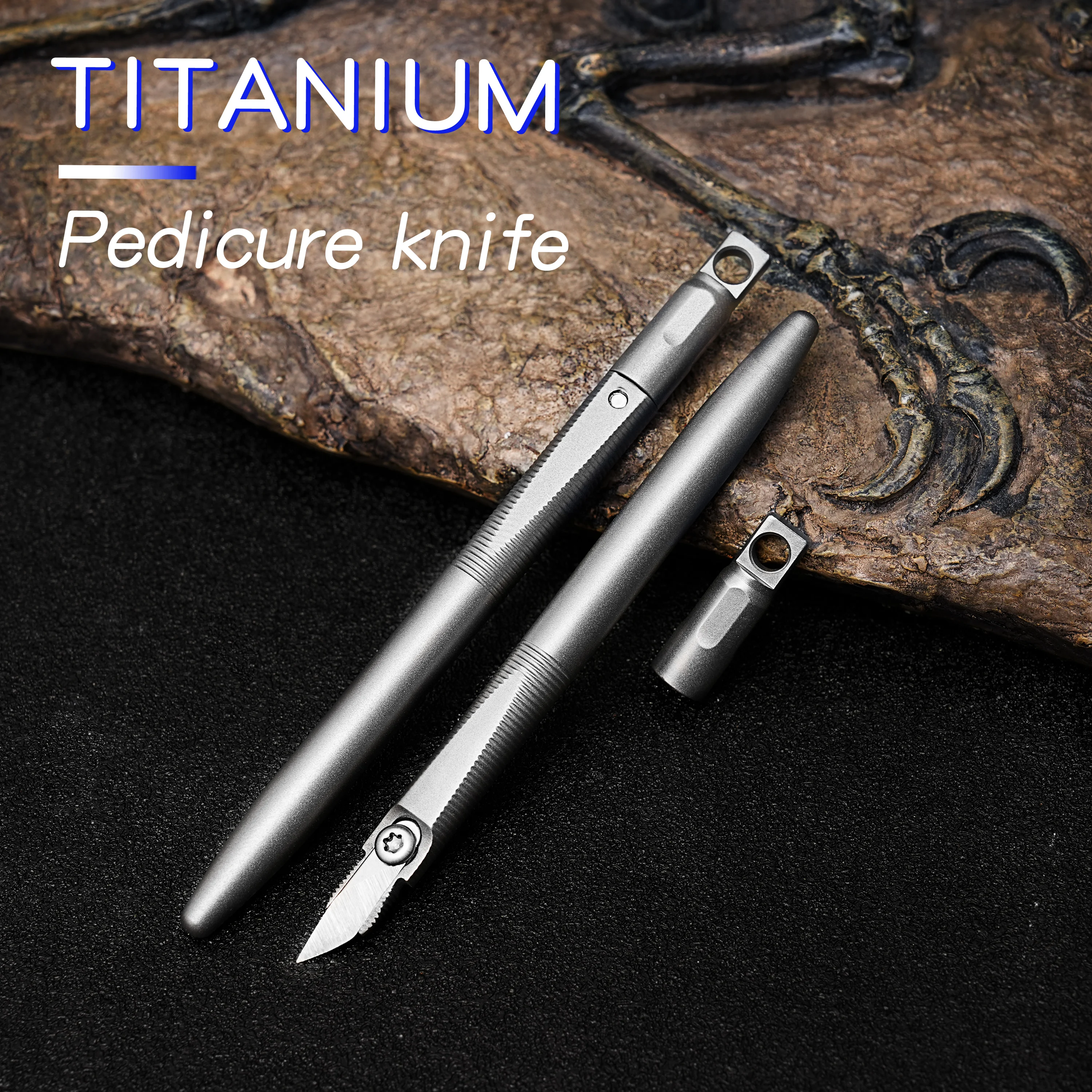 Titanium Alloy Carving Knife Mini Ultra Light Cutting Household Unboxing Pocket Knife Dead Skin Removal Tool 2pcs Spare Blade