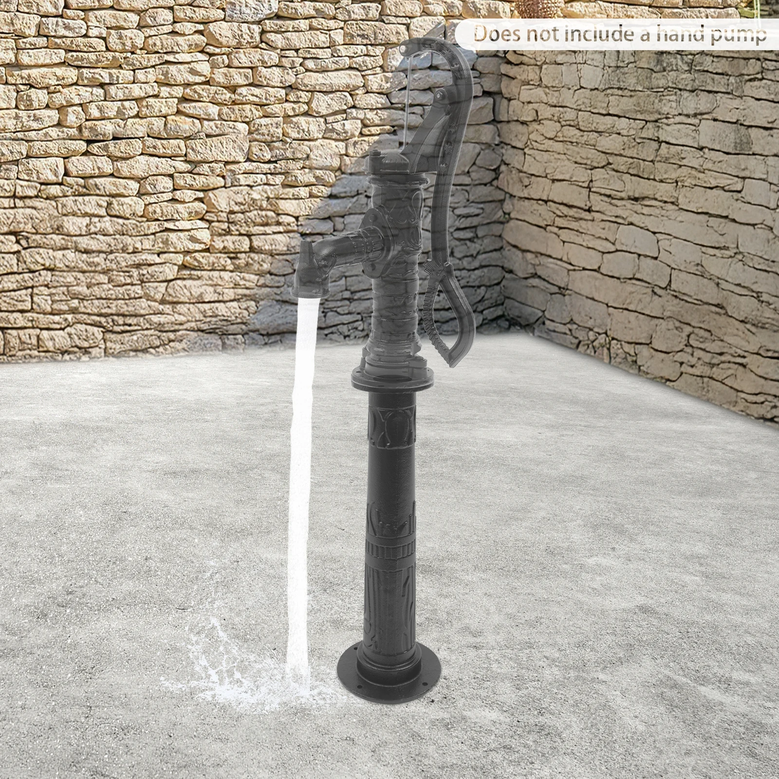 Exquisite Floral Carved Pitcher Pump Base Spray Paint Treatment Rust&Water-Resistant Sturdy Durable Long Service Life