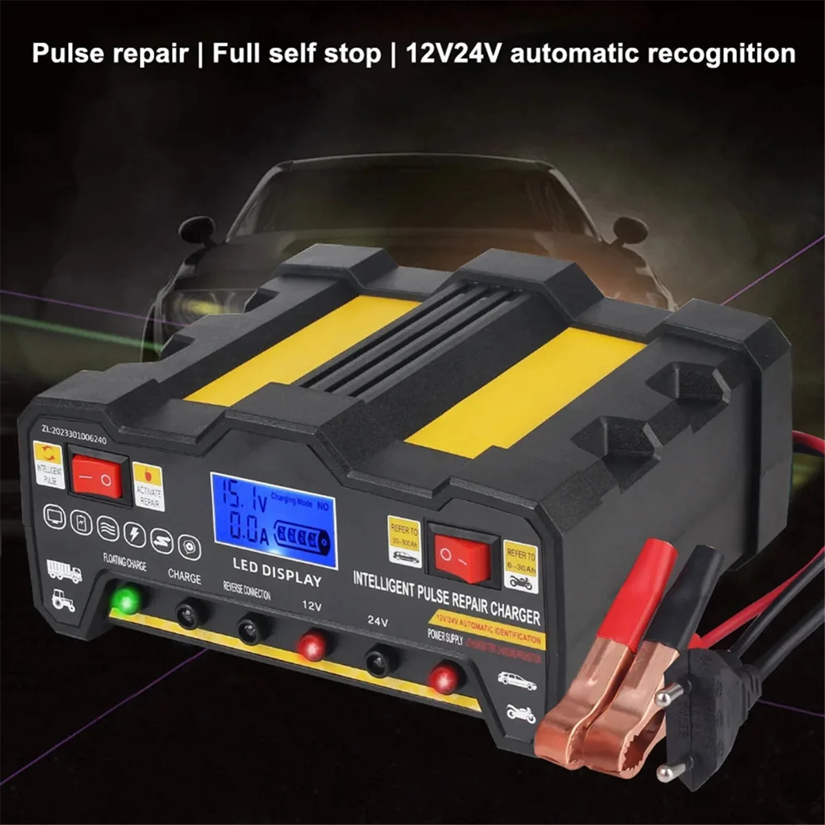 Popular_Intelligent Pulse Repair Battery Charger 300AH LCD EU-Plug