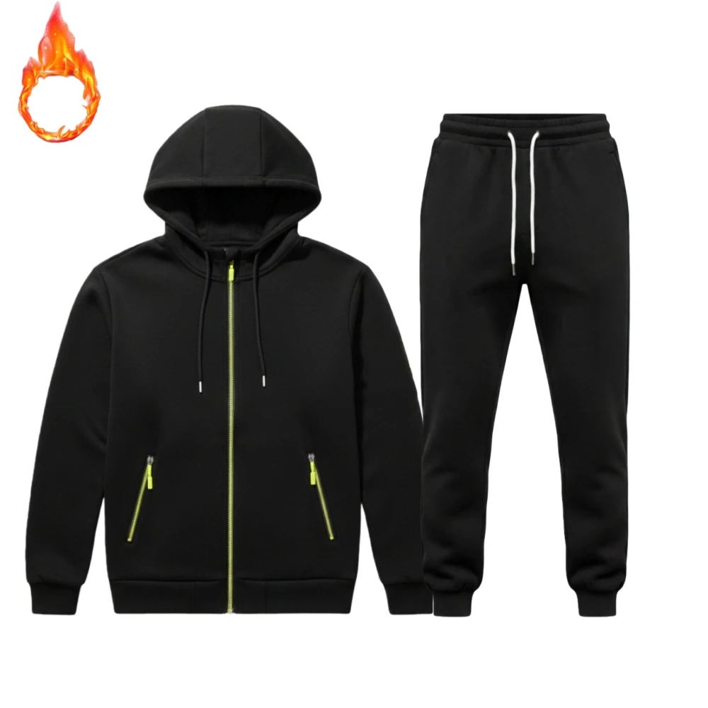 رائجة البيع الرجال تجريب مجموعة زمم هوديس Sweatpants الخريف والشتاء اليومية عادية الرياضة بدلة عدو ممارسة في الهواء الطلق ملابس دافئة