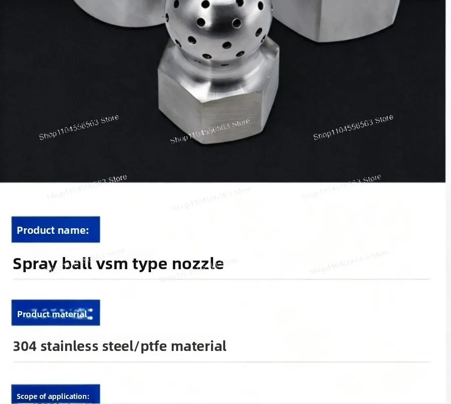 Stainless Steel Porous Spray Ball Nozzle PTFE Spherical Nozzle Down 240 ° 120 ° VSM Tank Inner Wall Washing