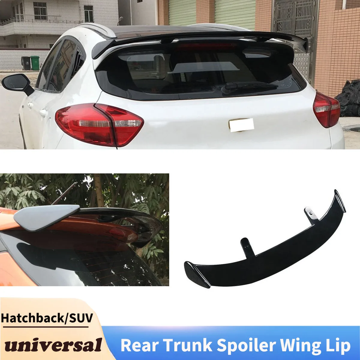 

Universal For Hatchback/SUV Rear Trunk Spoiler Wing Lip Rear Roof Spoilers Diffuser Splitter Tail Fin Cars Accessories Tuning