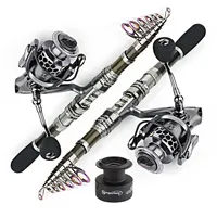Sougayilang 1.8-3.3m Carbon Fiber Spinning Fishing Rod and 13+1BB Fishing Reel Combo Telescopic Fishing Pole Spinning Reel Kit