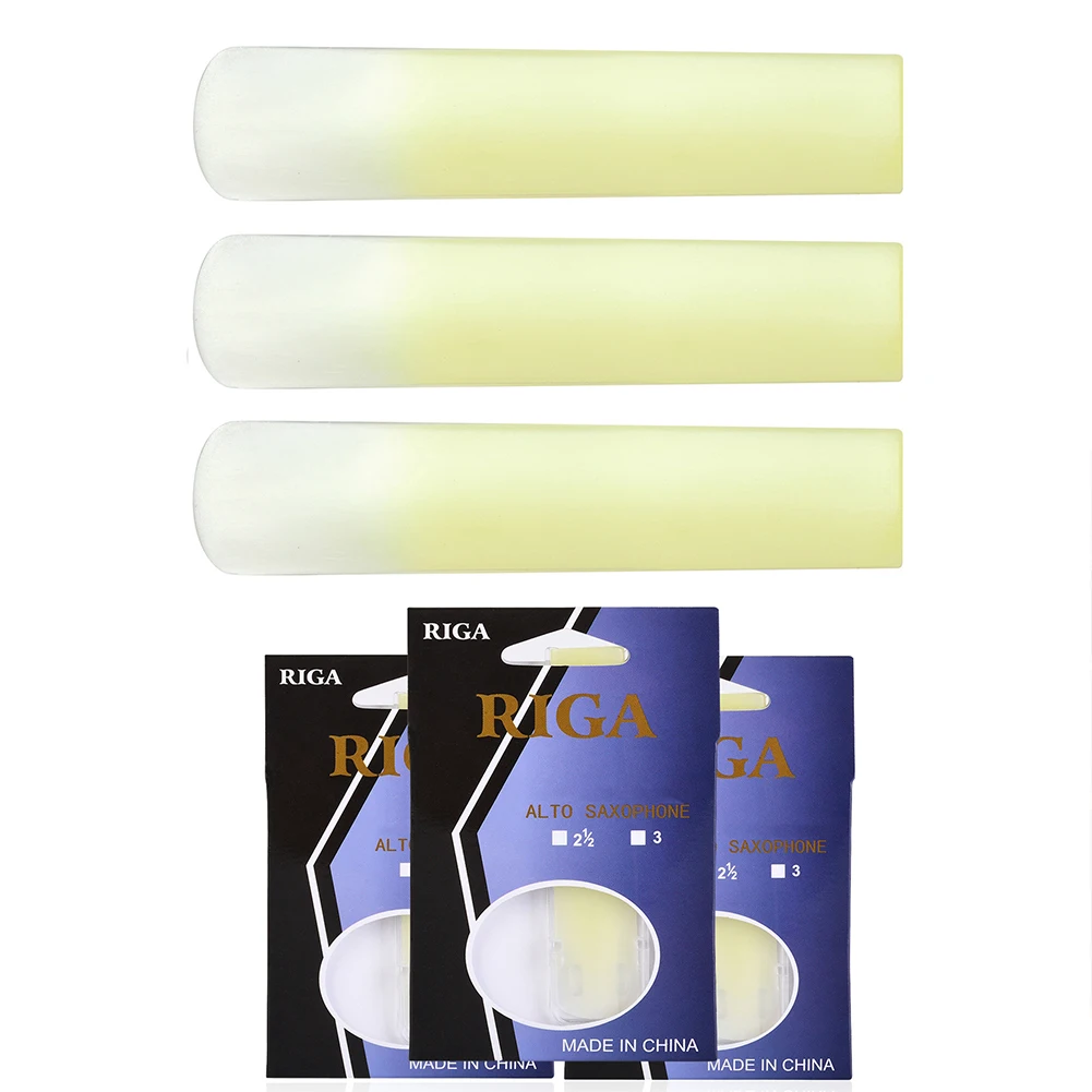 3PCS Alto Saxophone Reeds Strength 1.5 2.0 2.5 Resin Alto Sax Reeds Sax Parts Repair Reed for Musical Instrument Accessories