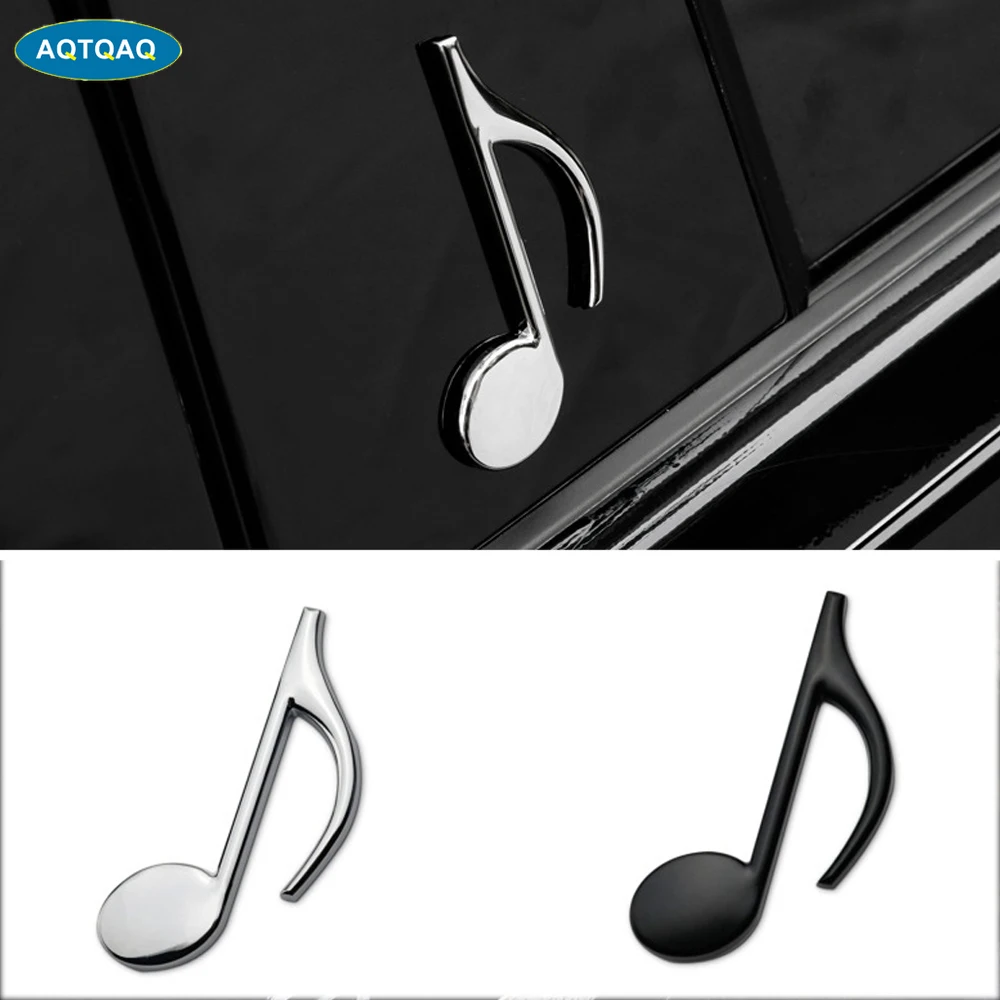 

1Pcs Personalized 3D Car Stickers Metal Musical Note Car Stickers Badge Decoration Stickers Universal for Most Cars