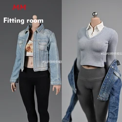 1/6 scale female dolls clothes Trend-washed denim jacket slim-fit version for 12'' TBLeague JIAOU DOLL action figure