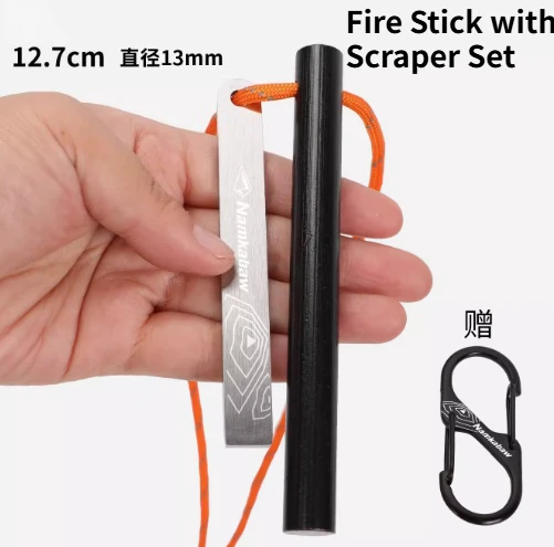 

NEW Outdoor Fire Stick with Scraper Set Comes with Buckle Wilderness Emergency Survival EDC Fire Tool