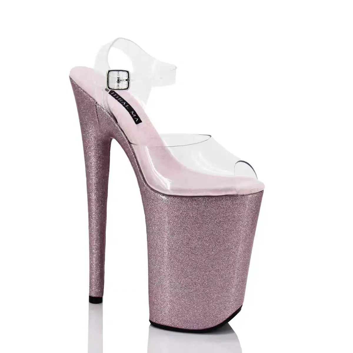 

Туфли для pole dance на высоком каблуке 23 см, блестящие, перламутровые, из лакированной кожи, модные сандалии для сцены и показов мод.