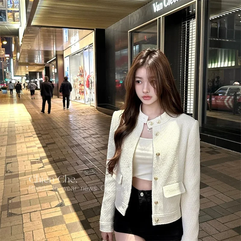 New outerwear Woman Clothes Cardigan  Spring Coat Jacket Fragrant Wind Coat Spring and Autumn High Stand Collar Loose Short Coat - view 4