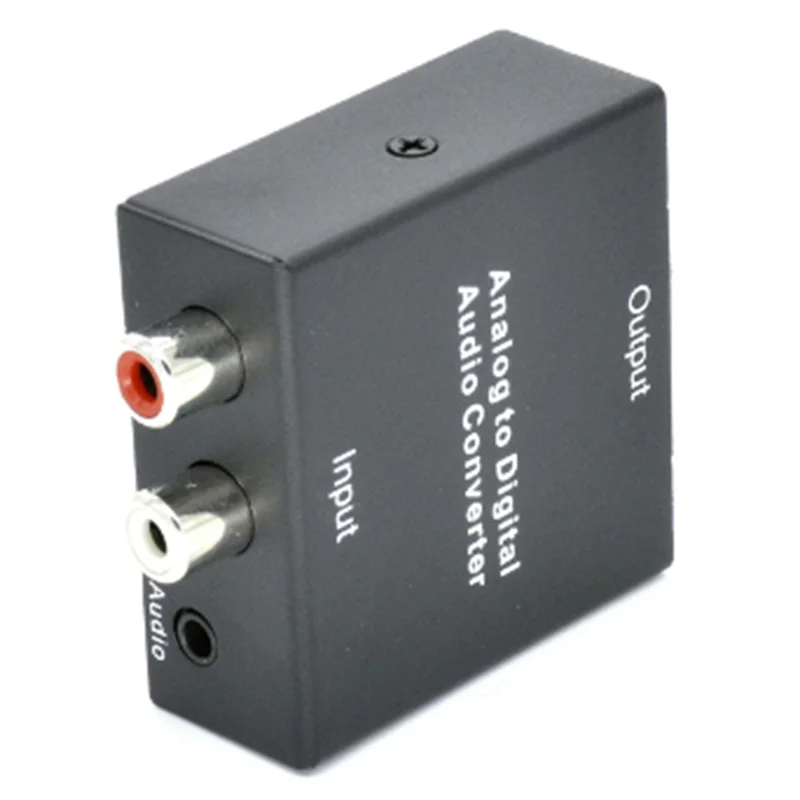 B03C-Analog To Digital Audio Converter Black Plastic+Metal R/L RCA 3.5Mm AUX To Digital Coaxial For PS3