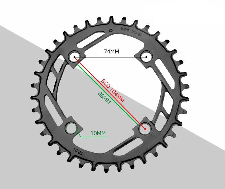 BAFANG-Steel Material Prowheel for M500 M600, Positive and Negative Teeth, 32T34T36T38T40T, 104BCD