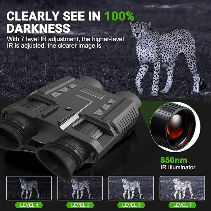 escopo infravermelho da visão noturna dos binóculos da caça 250m com capacete