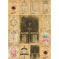 Marauders Map Cover Poster  Vintage Movie Collection Wall Art Print for Culture Enthusiasts and Decor Aficionados