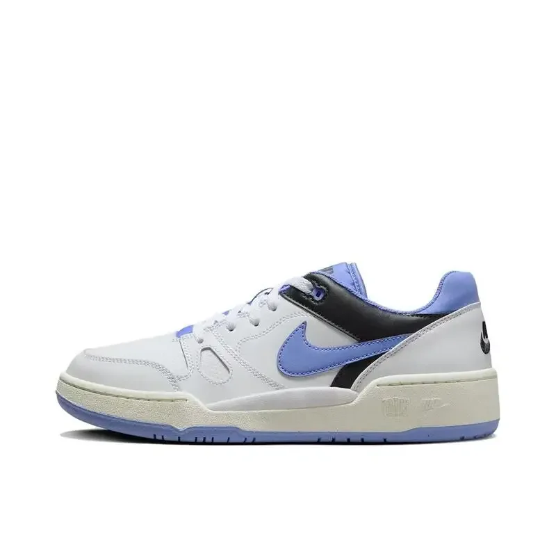 Nike Full Force Low Leather Trendy Comfortable Low Top Casual Sneakers Men's and Women's White Blue North Carolina Red