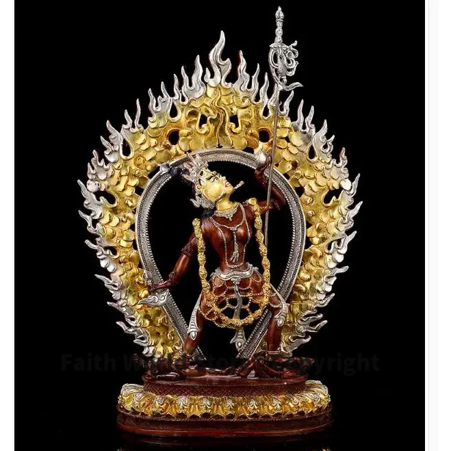 38CM large good grade gold gilding Buddha brass statue HOME family effective protection Tibetan Vajrayogini dakinis Buddha