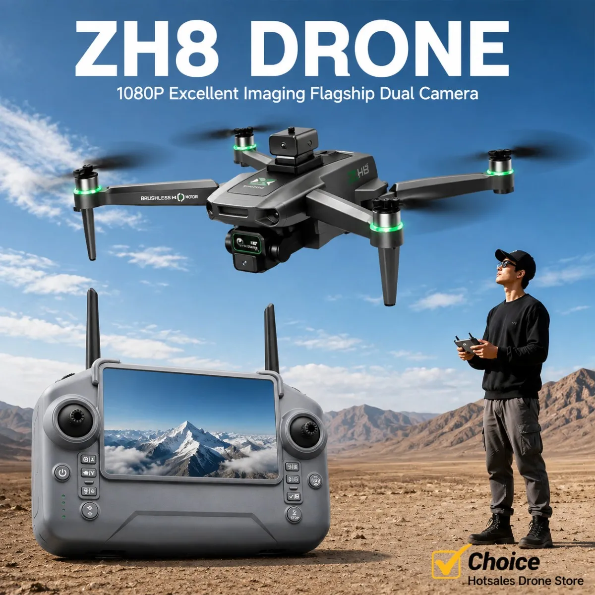 new-zh8-8k-drone-brushless-dual-cameras-wifi-fpv-obstacle-avoidance-optical-flow-43-screen-rc-foldable-quadcopter-toy-25km-uav