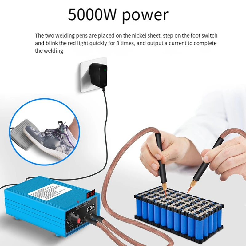 5000W Spot Welder Portable High Power Spot Welder Mini Handheld Spot Welding For 18650/26650/32650 Battery