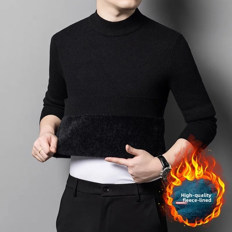 Half turtleneck black [plus velvet]
