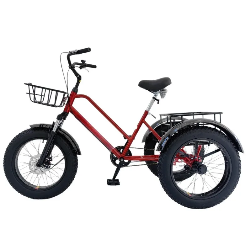 20 inch snow mountain pedal tricycle fat tire tricycle bicycle pedal snow human tricycle