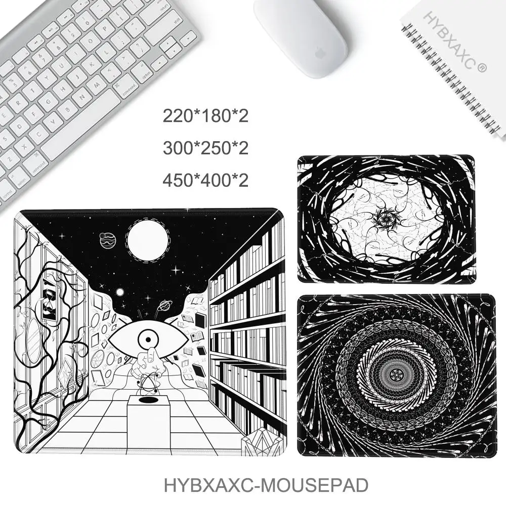 HYBXAXC Black and white pattern Small Mouse Pad Desk Desktop Computer Keyboard Wireless Mouse Boy Girl Gift for Play games