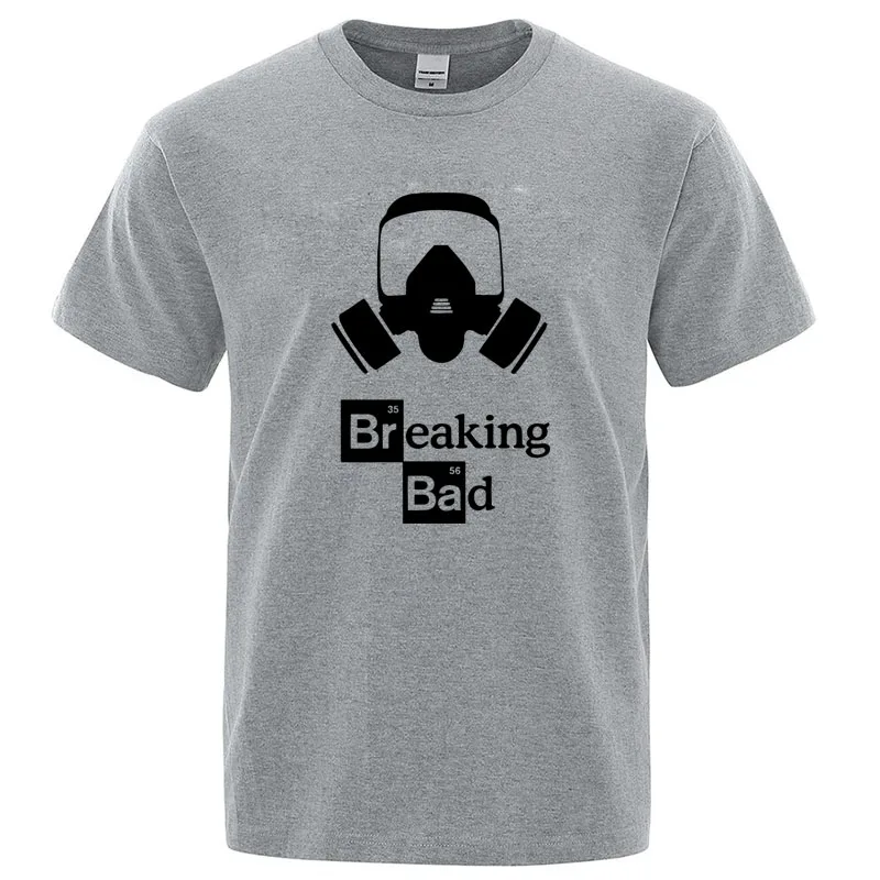 Summer Men's Short Sleeved High Quality Cotton Blend Heisenberg Printed Casual For Men O-neck Cool Casual Loose Hip Hop Male Top