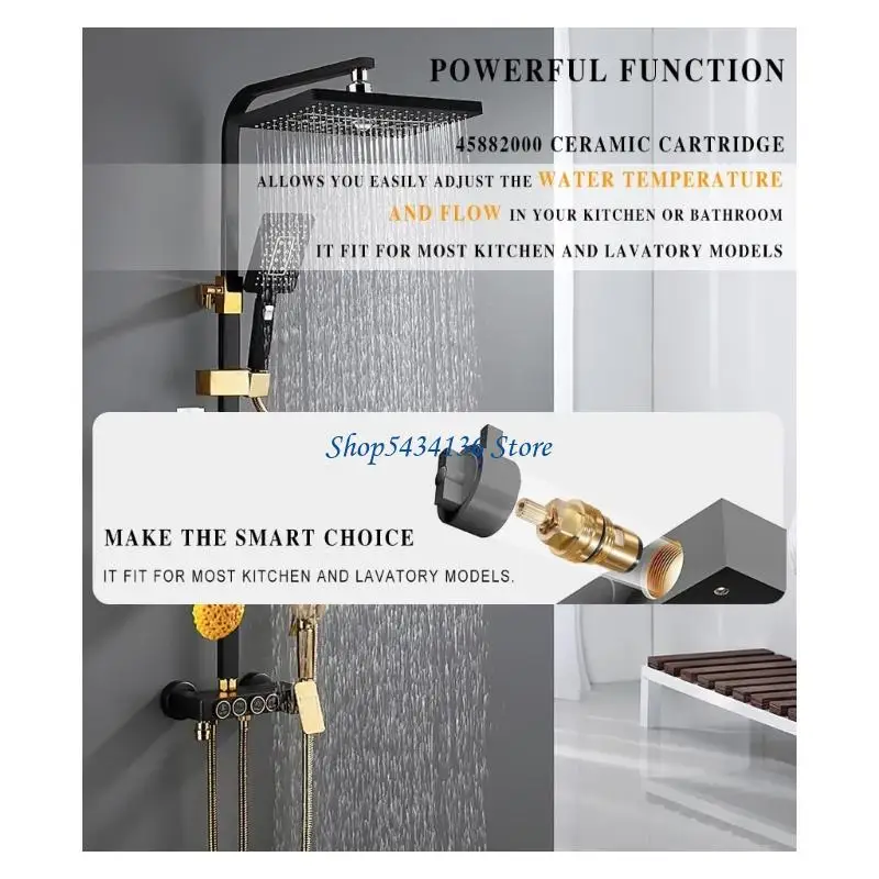 H7ED Pack Of 2 Universal Ceramic Valves Cartridges for Left & Right Side Installation