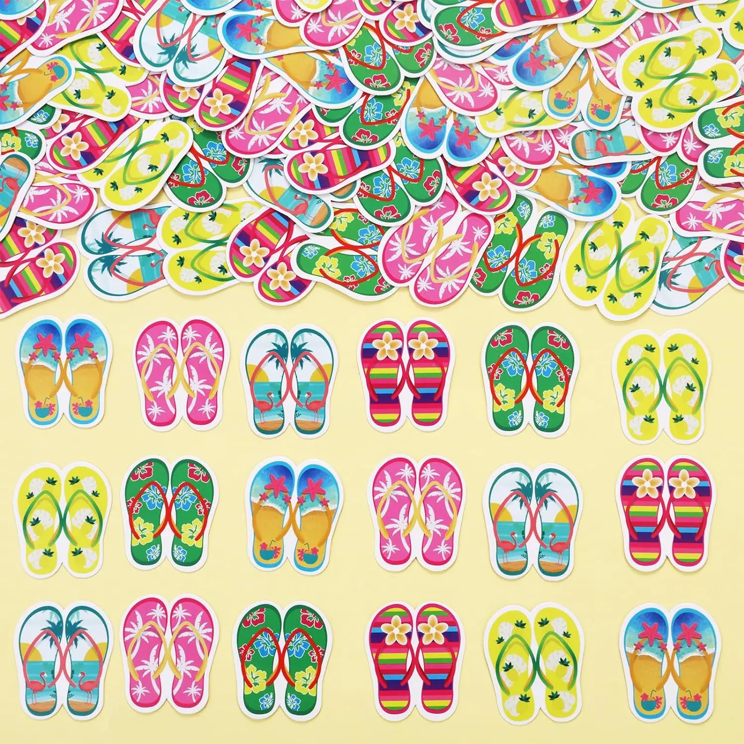 Colorful Flip Flop Confetti Pool Theme Party Supplies Hawaiian Table Decors Scatter For Slippers Summer Beach Baby Shower