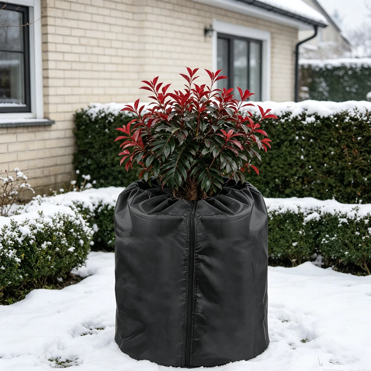 Winter Flower Pot Plant Protection Warm Cover With Zipper Drawstring Garden Protective Cap for Plants Protector Orchard Seedling