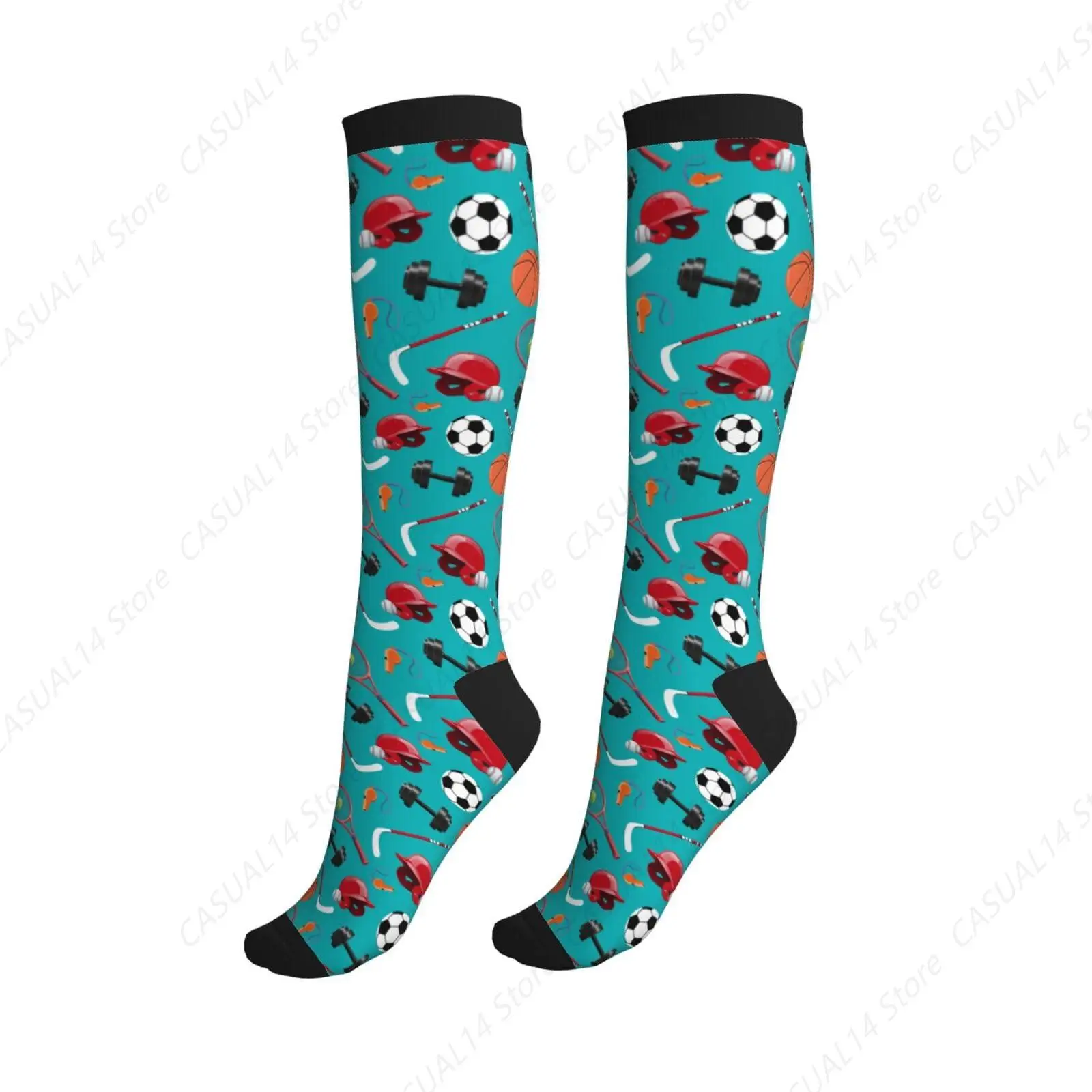 

Sports Football Compression Socks Knee High Circulation Support Socks For Women Men Athletic Running Work Hiking Cycling Travel