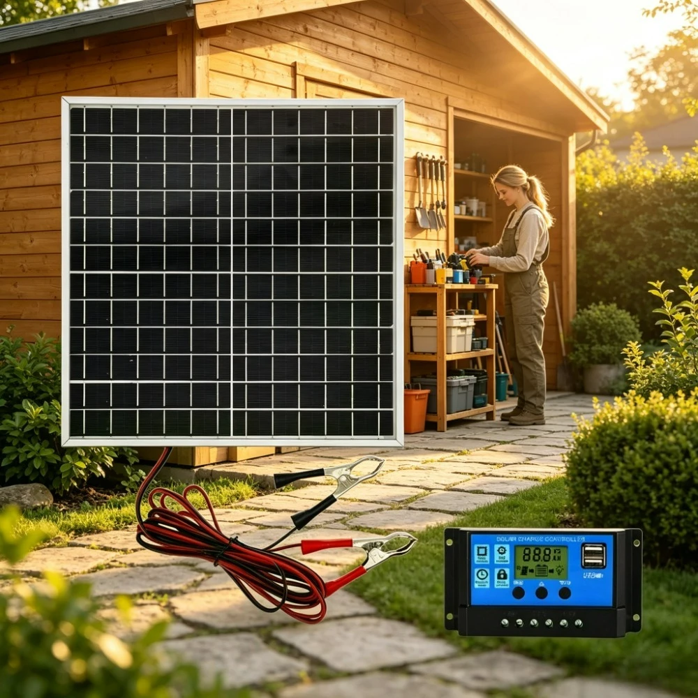 Outdoor Mobile Power Solar Panel Kit Portable Monocrystalline 12W Aluminum Frame And 12V Solar Controller For RV Boat Camping